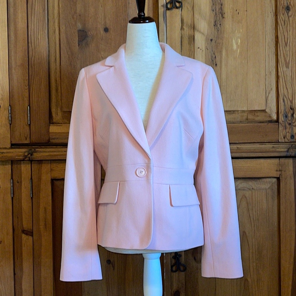 Loft Ann Taylor Pale Pink Wool Single Breasted Blazer Sz. 10